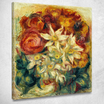 Bouquet Di Narcisi E Rose Pierre-Auguste Renoir par166 quadro stampato su tela