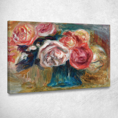 Mazzo Di Rose In Un Vaso Pierre-Auguste Renoir par167 quadro stampato su tela