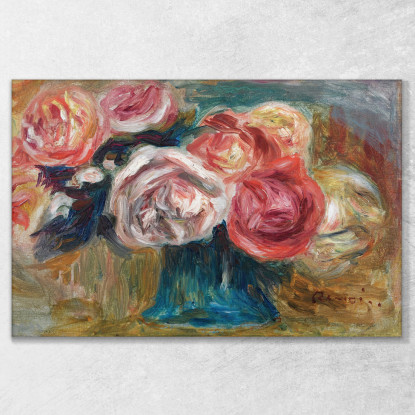 Mazzo Di Rose In Un Vaso Pierre-Auguste Renoir par167 quadro stampato su tela