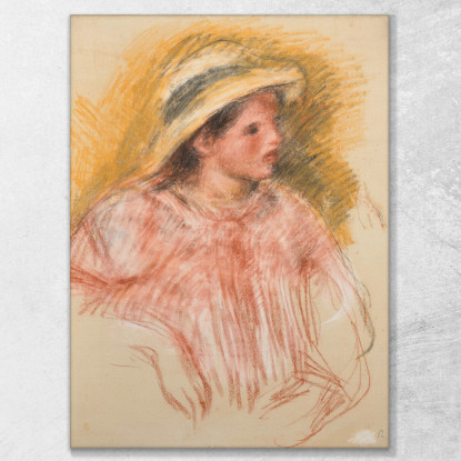 Busto Di Donna Con Cappello Pierre-Auguste Renoir par173 quadro stampato su tela