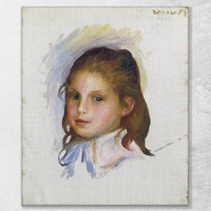 Bambino Con Capelli Castani Pierre-Auguste Renoir par181 quadro stampato su tela