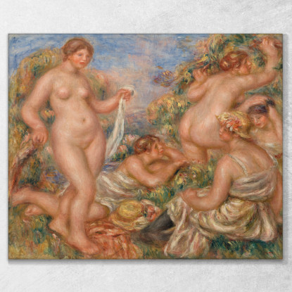 Composizione Cinque Bagnanti Pierre-Auguste Renoir par192 quadro stampato su tela