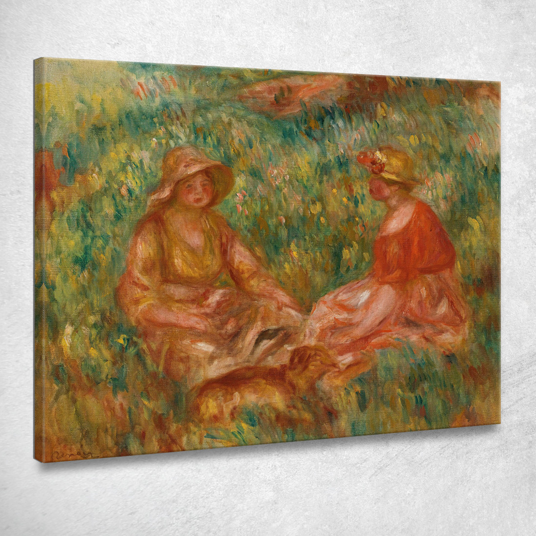 Due Ragazze In Un Prato Due Donne Nell'Erba Pierre-Auguste Renoir par196 quadro stampato su tela