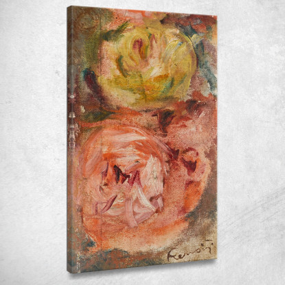 Due Rose Pierre-Auguste Renoir par198 quadro stampato su tela