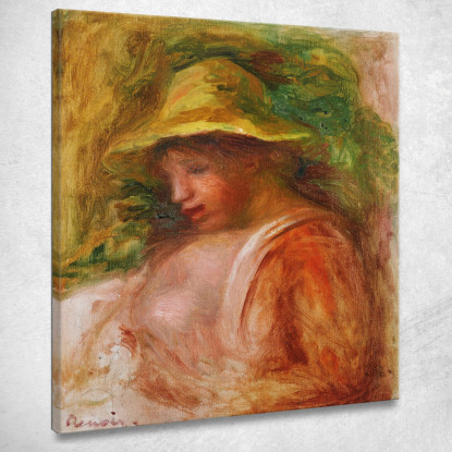 Donna Con Cappello Pierre-Auguste Renoir par210 quadro stampato su tela