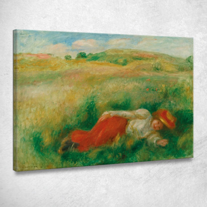 Donna Che Si Trova Nell'Erba Pierre-Auguste Renoir par212 quadro stampato su tela