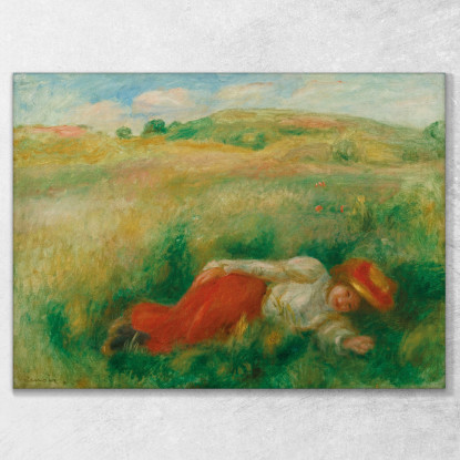 Donna Che Si Trova Nell'Erba Pierre-Auguste Renoir par212 quadro stampato su tela