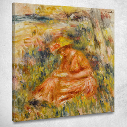 Donna Che Legge In Un Paesaggio Pierre-Auguste Renoir par217 quadro stampato su tela