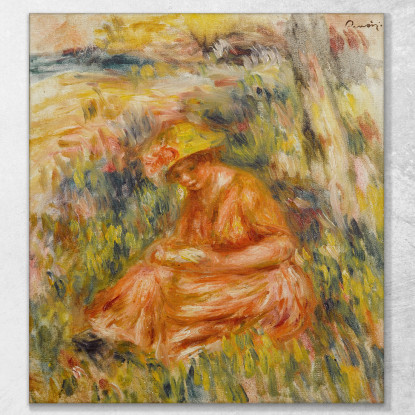 Donna Che Legge In Un Paesaggio Pierre-Auguste Renoir par217 quadro stampato su tela