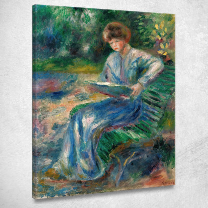 Donna Che Legge Su Una Panchina Pierre-Auguste Renoir par218 quadro stampato su tela