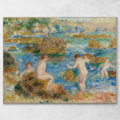 Ragazzi Nudi Tra Le Rocce Di Guernsey Pierre-Auguste Renoir par236 quadro stampato su tela