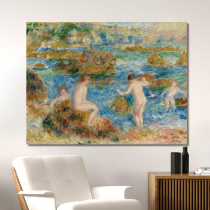 Ragazzi Nudi Tra Le Rocce Di Guernsey Pierre-Auguste Renoir par236 quadro stampato su tela