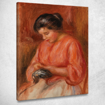 Ragazza Che Rammenda Pierre-Auguste Renoir par239 quadro stampato su tela