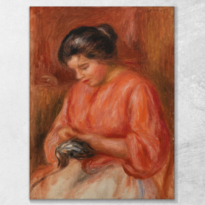 Ragazza Che Rammenda Pierre-Auguste Renoir par239 quadro stampato su tela