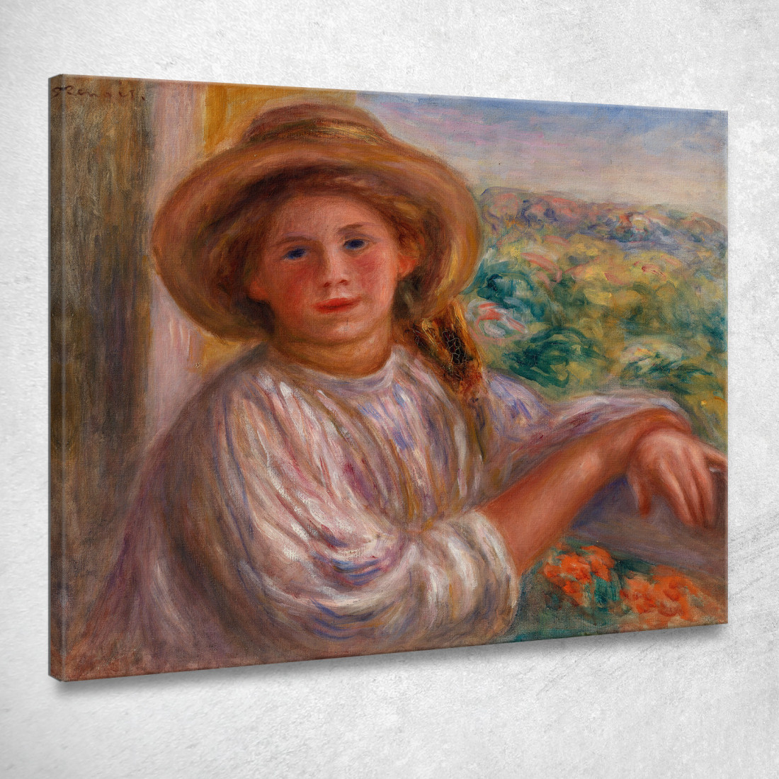 Ragazza Sul Balcone Cagnes Pierre-Auguste Renoir par241 quadro stampato su tela