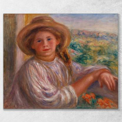 Ragazza Sul Balcone Cagnes Pierre-Auguste Renoir par241 quadro stampato su tela