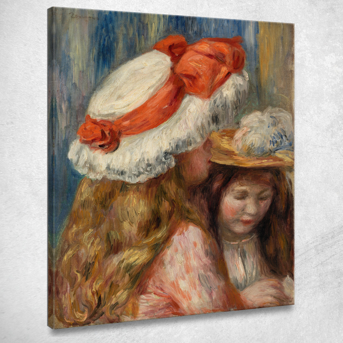 Ragazze Con Cappelli Pierre-Auguste Renoir par249 quadro stampato su tela