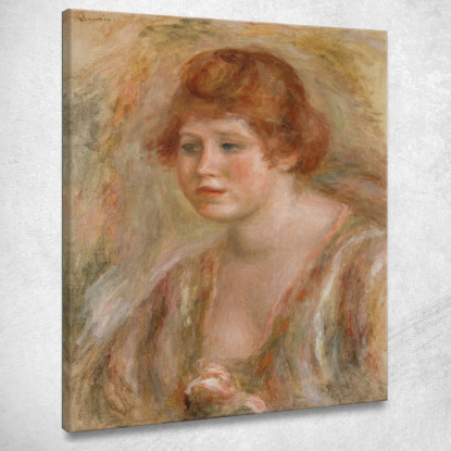 Giovane Donna Con Rosa Pierre-Auguste Renoir par270 quadro stampato su tela