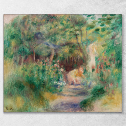 Paesaggio Con Donna Che Fa Giardinaggio Pierre-Auguste Renoir par300 quadro stampato su tela