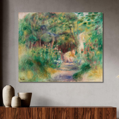 Paesaggio Con Donna Che Fa Giardinaggio Pierre-Auguste Renoir par300 quadro stampato su tela