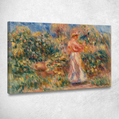 Paesaggio Con Donna In Rosa E Bianco Pierre-Auguste Renoir par301 quadro stampato su tela