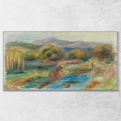 Lavatrice In Un Paesaggio Pierre-Auguste Renoir par306 quadro stampato su tela