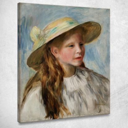 Bambina Con Un Cappello Pierre-Auguste Renoir par325 quadro stampato su tela