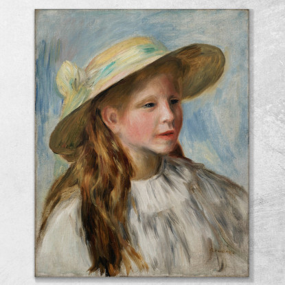 Bambina Con Un Cappello Pierre-Auguste Renoir par325 quadro stampato su tela