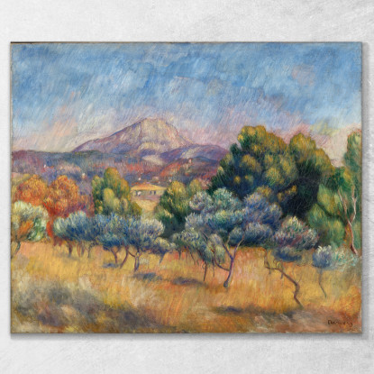 Mont Sainte-Victoire Pierre-Auguste Renoir par347 quadro stampato su tela