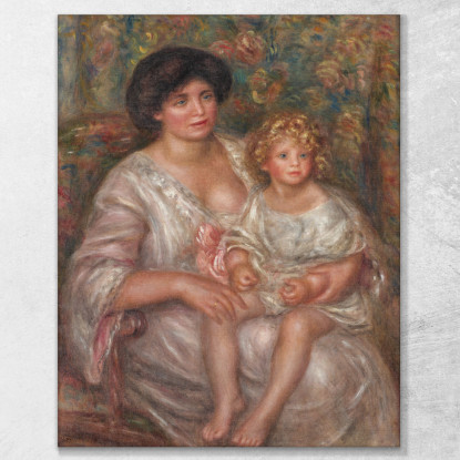 Madre E Figlio Pierre-Auguste Renoir par348 quadro stampato su tela