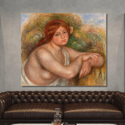 Busto Di Studio Nudo Di Donna Pierre-Auguste Renoir par364 quadro stampato su tela