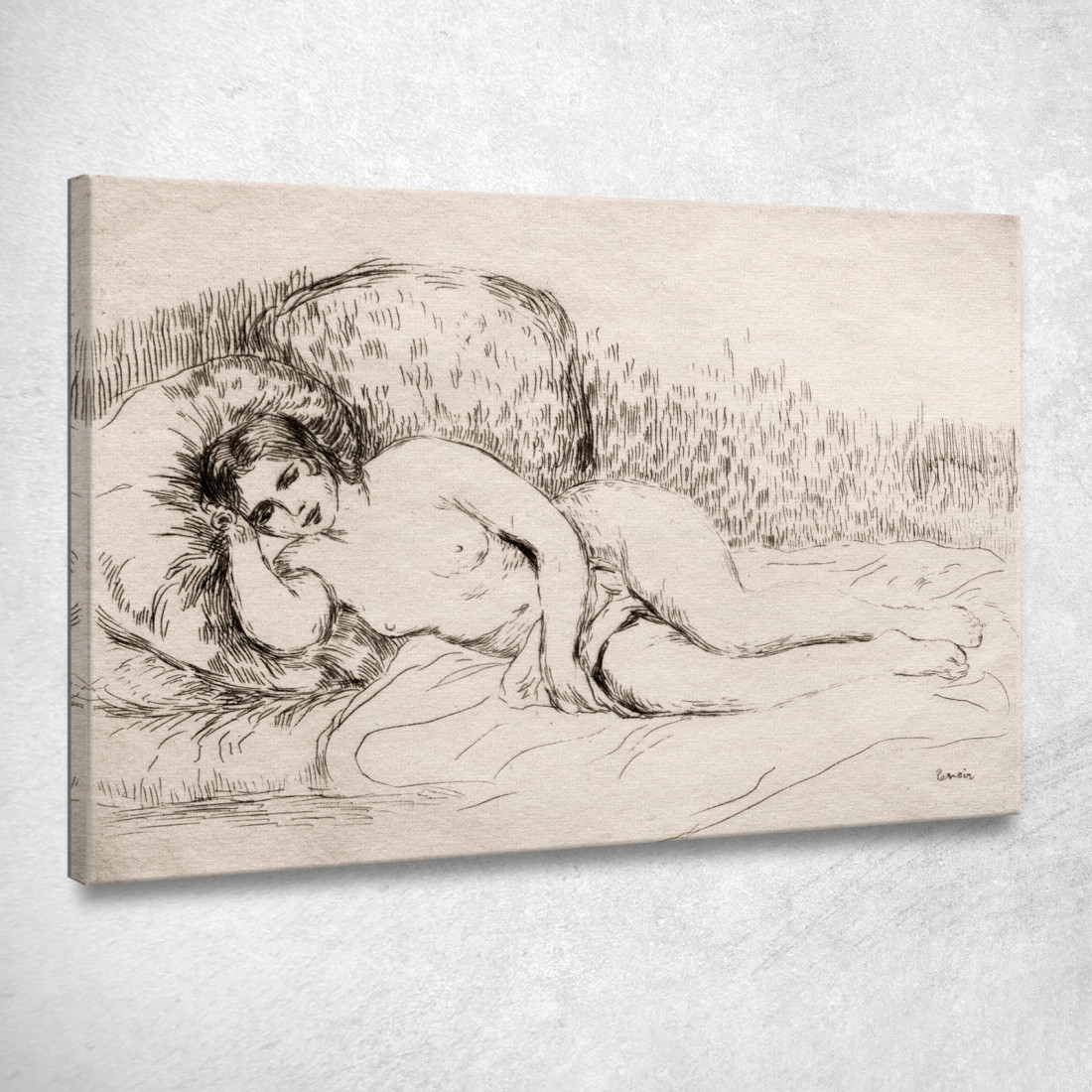 Donna Nuda Sdraiata Pierre-Auguste Renoir par369 quadro stampato su tela