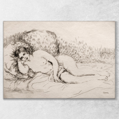 Donna Nuda Sdraiata Pierre-Auguste Renoir par369 quadro stampato su tela