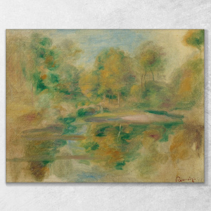 Paesaggio Dello Stagno E Sfondo Albero Pierre-Auguste Renoir par390 quadro stampato su tela