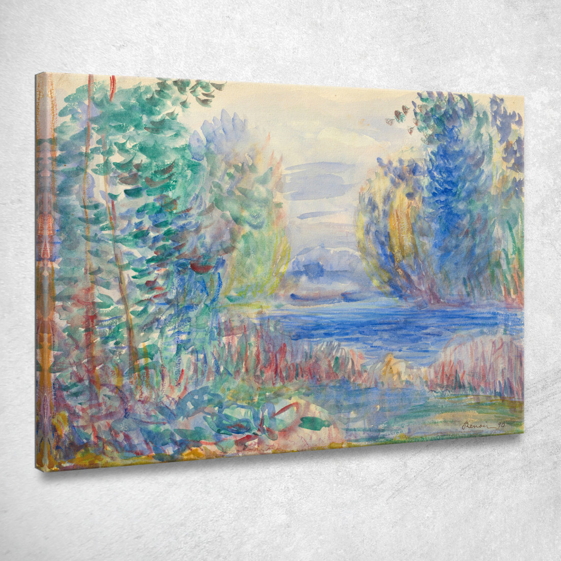 Paesaggio Fluviale Pierre-Auguste Renoir par434 quadro stampato su tela