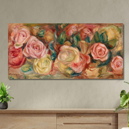 Rose Rose Pierre-Auguste Renoir par437 quadro stampato su tela