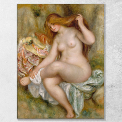 Bagnante Seduto Pierre-Auguste Renoir par444 quadro stampato su tela