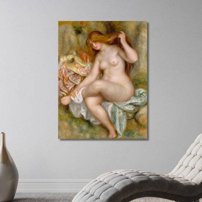 Bagnante Seduto Pierre-Auguste Renoir par444 quadro stampato su tela