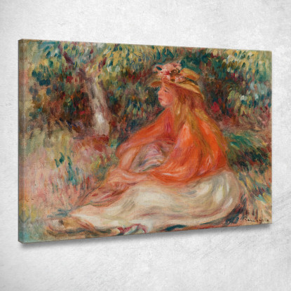 Donna Seduta Pierre-Auguste Renoir par447 quadro stampato su tela