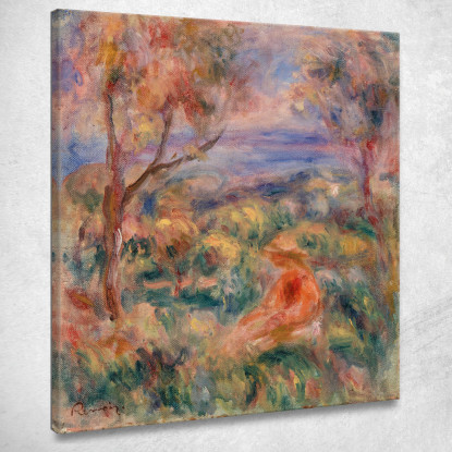 Donna Seduta Con Il Mare In Lontananza Pierre-Auguste Renoir par448 quadro stampato su tela