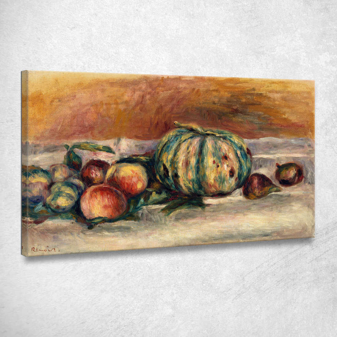 Natura Morta Con Melone Nature Morte Au Melon Pierre-Auguste Renoir par457 quadro stampato su tela