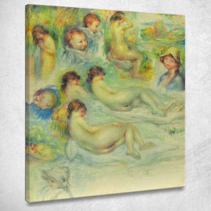 Studi Di Pierre Renoir Sua Madre Aline Charigot Nudi E Paesaggi Pierre-Auguste Renoir par461 quadro stampato su tela