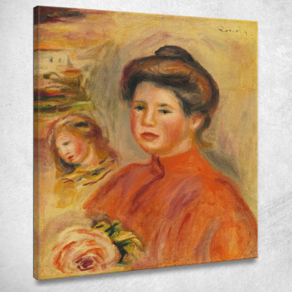 Teste Di Donne Gabrielle Pierre-Auguste Renoir par492 quadro stampato su tela