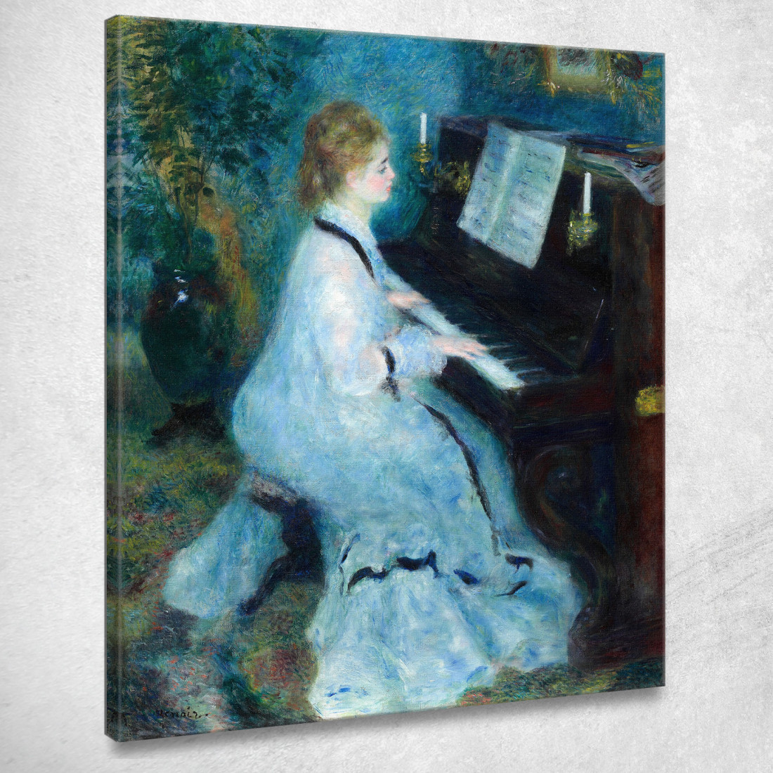 Donna Al Pianoforte Pierre-Auguste Renoir par506 quadro stampato su tela