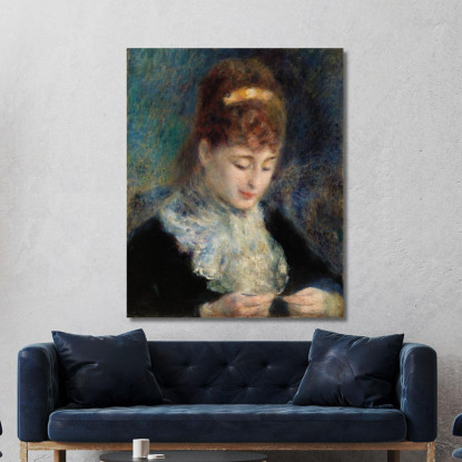 Donna All'Uncinetto Pierre-Auguste Renoir par508 quadro stampato su tela