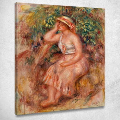 Donna Che Sogna Ad Occhi Aperti Sognatrice Pierre-Auguste Renoir par509 quadro stampato su tela