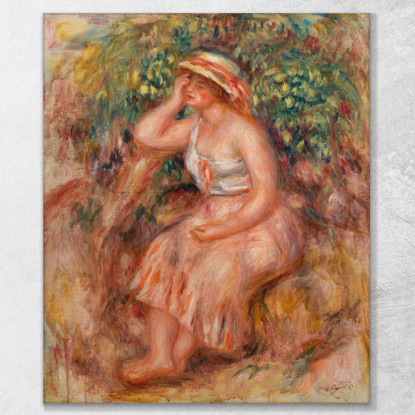 Donna Che Sogna Ad Occhi Aperti Sognatrice Pierre-Auguste Renoir par509 quadro stampato su tela