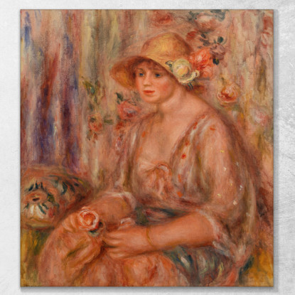 Donna In Abito Di Mussola Pierre-Auguste Renoir par512 quadro stampato su tela