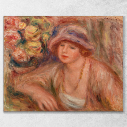 Donna Appoggiata Pierre-Auguste Renoir par515 quadro stampato su tela