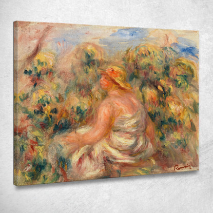 Donna Con Cappello In Un Paesaggio Pierre-Auguste Renoir par520 quadro stampato su tela